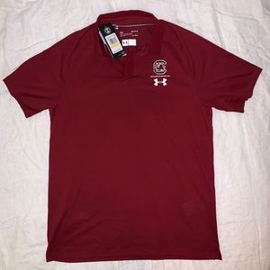 New Men’s Medium Under Armour Gamecock Polo